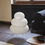 Lámpara de Mesa Japonesa Wabi Sabi de Papel de Arroz Blanco
